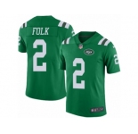 Men's Nike New York Jets #2 Nick Folk Limited Green Rush NFL Jersey