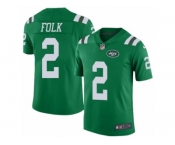 Men's Nike New York Jets #2 Nick Folk Limited Green Rush NFL Jersey