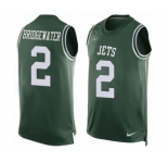 Men's Nike New York Jets #2 Teddy Bridgewater Limited Green Player Name & Number Tank Top NFL Jersey