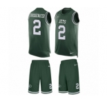 Men's Nike New York Jets #2 Teddy Bridgewater Limited Green Tank Top Suit NFL Jersey