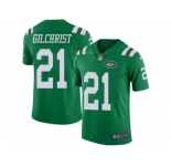 Men's Nike New York Jets #21 Marcus Gilchrist Limited Green Rush NFL Jersey