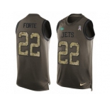 Men's Nike New York Jets #22 Matt Forte Limited Green Salute to Service Tank Top NFL Jersey