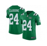 Men's Nike New York Jets #24 Morris Claiborne Limited Green Rush NFL Jersey