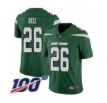 Men's Nike New York Jets #26 Le'Veon Bell Green Team Color Vapor Untouchable Limited Player 100th Season NFL Jersey