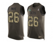 Men's Nike New York Jets #26 Marcus Maye Limited Green Salute to Service Tank Top NFL Jersey