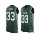 Men's Nike New York Jets #33 Jamal Adams Limited Green Player Name & Number Tank Top NFL Jersey