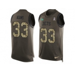 Men's Nike New York Jets #33 Jamal Adams Limited Green Salute to Service Tank Top NFL Jersey