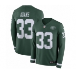 Men's Nike New York Jets #33 Jamal Adams Limited Green Therma Long Sleeve NFL Jersey