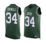 Men's Nike New York Jets #34 Isaiah Crowell Limited Green Player Name & Number Tank Top NFL Jersey