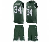 Men's Nike New York Jets #34 Isaiah Crowell Limited Green Tank Top Suit NFL Jersey