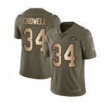 Men's Nike New York Jets #34 Isaiah Crowell Limited Olive Gold 2017 Salute to Service NFL Jersey
