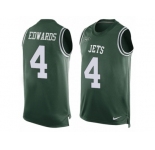 Men's Nike New York Jets #4 Lac Edwards Limited Green Player Name & Number Tank Top NFL Jersey