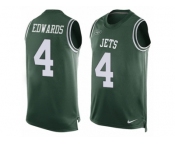 Men's Nike New York Jets #4 Lac Edwards Limited Green Player Name & Number Tank Top NFL Jersey