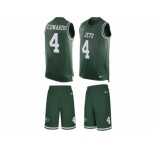 Men's Nike New York Jets #4 Lac Edwards Limited Green Tank Top Suit NFL Jersey