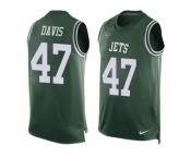 Men's Nike New York Jets #47 Kellen Davis Limited Green Player Name & Number Tank Top NFL Jersey