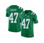 Men's Nike New York Jets #47 Kellen Davis Limited Green Rush NFL Jersey