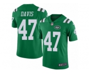Men's Nike New York Jets #47 Kellen Davis Limited Green Rush NFL Jersey