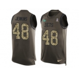 Men's Nike New York Jets #48 Jordan Jenkins Limited Green Salute to Service Tank Top NFL Jersey