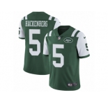 Men's Nike New York Jets #5 Christian Hackenberg Vapor Untouchable Limited Green Team Color NFL Jersey