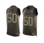 Men's Nike New York Jets #50 Darron Lee Limited Green Salute to Service Tank Top NFL Jersey