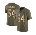 Men's Nike New York Jets #54 Avery Williamson Limited Olive Gold 2017 Salute to Service NFL Jersey