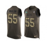 Men's Nike New York Jets #55 Lorenzo Mauldin Limited Green Salute to Service Tank Top NFL Jersey