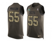 Men's Nike New York Jets #55 Lorenzo Mauldin Limited Green Salute to Service Tank Top NFL Jersey