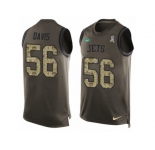 Men's Nike New York Jets #56 DeMario Davis Limited Green Salute to Service Tank Top NFL Jersey