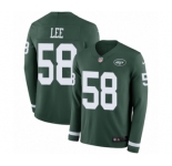 Men's Nike New York Jets #58 Darron Lee Limited Green Therma Long Sleeve NFL Jersey