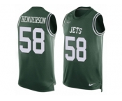 Men's Nike New York Jets #58 Erin Henderson Limited Green Player Name & Number Tank Top NFL Jersey