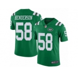 Men's Nike New York Jets #58 Erin Henderson Limited Green Rush NFL Jersey