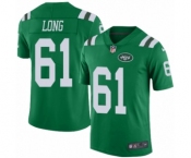 Men's Nike New York Jets #61 Spencer Long Elite Green Rush Vapor Untouchable NFL Jersey