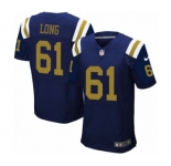 Men's Nike New York Jets #61 Spencer Long Elite Navy Blue Alternate NFL Jersey