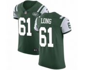 Men's Nike New York Jets #61 Spencer Long Green Team Color Vapor Untouchable Elite Player NFL Jersey