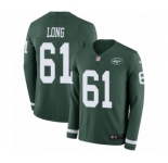 Men's Nike New York Jets #61 Spencer Long Limited Green Therma Long Sleeve NFL Jersey