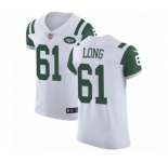 Men's Nike New York Jets #61 Spencer Long White Vapor Untouchable Elite Player NFL Jersey