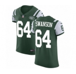 Men's Nike New York Jets #64 Travis Swanson Green Team Color Vapor Untouchable Elite Player NFL Jersey