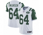 Men's Nike New York Jets #64 Travis Swanson White Vapor Untouchable Limited Player NFL Jersey
