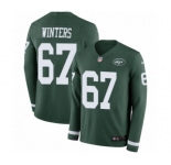 Men's Nike New York Jets #67 Brian Winters Limited Green Therma Long Sleeve NFL Jersey