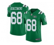 Men's Nike New York Jets #68 Breno Giacomini Limited Green Rush NFL Jersey