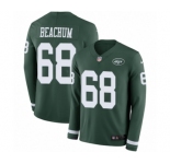 Men's Nike New York Jets #68 Kelvin Beachum Limited Green Therma Long Sleeve NFL Jersey