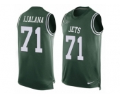 Men's Nike New York Jets #71 Ben Ijalana Limited Green Player Name & Number Tank Top NFL Jersey