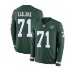 Men's Nike New York Jets #71 Ben Ijalana Limited Green Therma Long Sleeve NFL Jersey