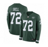 Men's Nike New York Jets #72 Brandon Shell Limited Green Therma Long Sleeve NFL Jersey