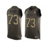 Men's Nike New York Jets #73 Joe Klecko Limited Green Salute to Service Tank Top NFL Jersey