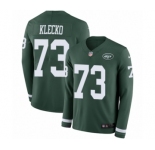 Men's Nike New York Jets #73 Joe Klecko Limited Green Therma Long Sleeve NFL Jersey