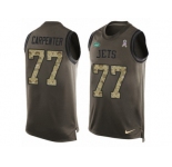 Men's Nike New York Jets #77 James Carpenter Limited Green Salute to Service Tank Top NFL Jersey