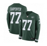 Men's Nike New York Jets #77 James Carpenter Limited Green Therma Long Sleeve NFL Jersey