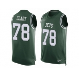Men's Nike New York Jets #78 Ryan Clady Limited Green Player Name & Number Tank Top NFL Jersey