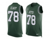 Men's Nike New York Jets #78 Ryan Clady Limited Green Player Name & Number Tank Top NFL Jersey